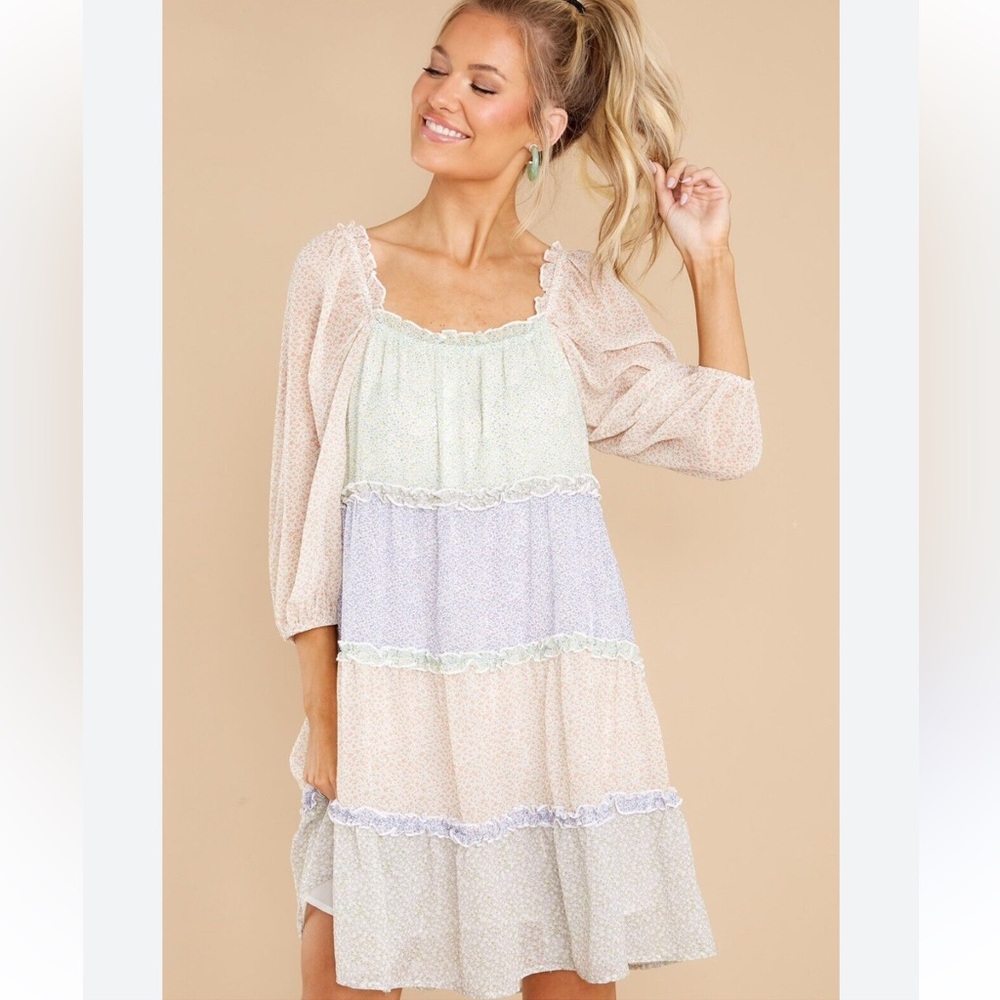 Storia Babydoll Dress‎ NWT Color Block Dress Boutique Size L H14